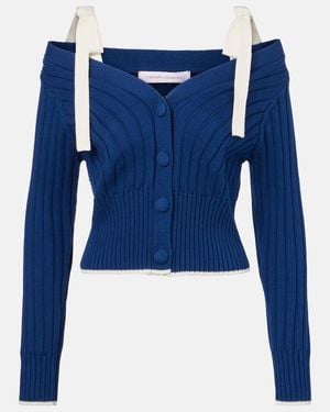 Carolina Herrera Cardigan Aus Baumwolle Und Wolle - Blau