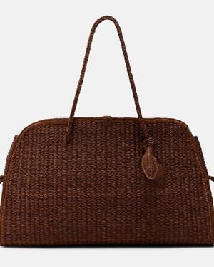 Jacquemus Turismo Large Raffia Bowling Bag - Brown