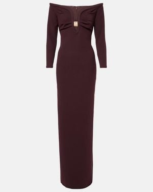 Roland Mouret Embellished Cady Gown - Purple