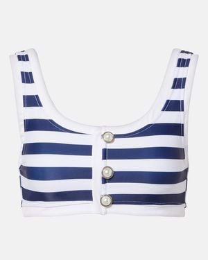 SAME Grace Striped Bikini Top - Blue