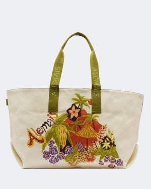 ALÉMAIS Bolso Island Cove De Lona De Algodon Estampado - Metálico