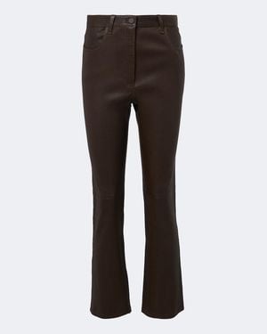 JOSEPH Cropped Hose Duke Aus Leder - Braun