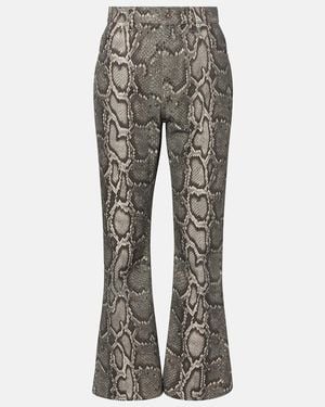 Gabriela Hearst Ezra Snake-Effect High-Rise Bootcut Jeans - Grey