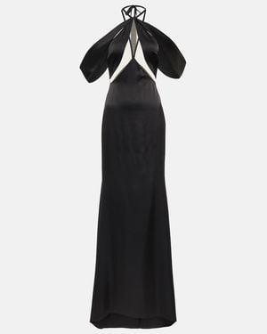 David Koma Off-Shoulder Tulle Gown - Black