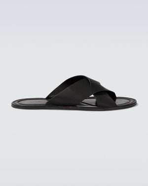 The Row Sandalen Malick Cross Aus Leder - Schwarz