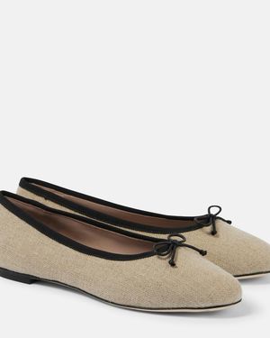 Malone Souliers X Tabitha Simmons Misty Canvas Ballet Flats - Brown