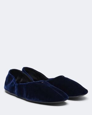 KHAITE Jane Velvet Ballet Flats - Blue