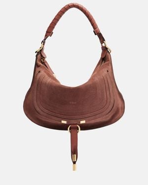 Chloé Marcie Small Suede Shoulder Bag - Brown