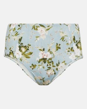 Erdem Floral High-Rise Bikini Bottoms - Blue