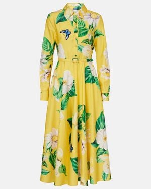 LEO LIN Zara Floral Cotton Shirt Dress - Yellow