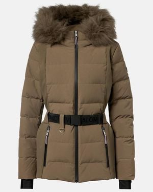 Yves Salomon Doudoune 64Cm Belted Down Jacket - Green