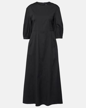 Max Mara Clea Cotton-Blend Poplin Midi Dress - Black