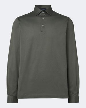 Thom Sweeney Poloshirt Aus Baumwoll-Jersey - Grün