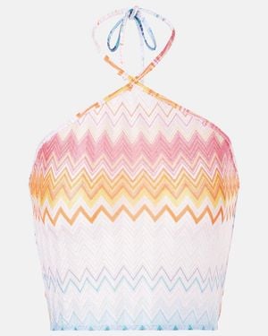 Missoni Zigzag Halterneck Crop Top - Pink