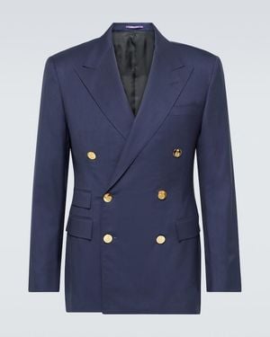 Ralph Lauren Gregory Double-Breasted Wool Blazer - Blue