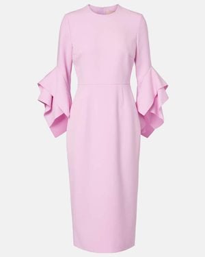 ROKSANDA Abito Midi Con Volant - Rosa