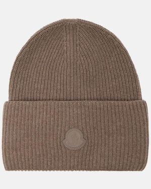 Moncler Wool And Cashmere Beanie - Brown