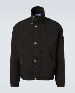 Stone Island Feldjacke Compass Aus Canvas - Schwarz
