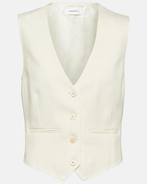 Wardrobe NYC Cropped Wool Vest - White