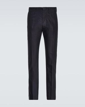 Tom Ford Straight Cotton Trousers - Blue