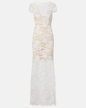 Self-Portrait Lace Gown - White