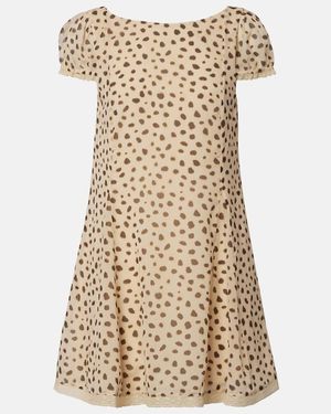 Posse Priscilla Animal-Print Silk Minidress - Natural