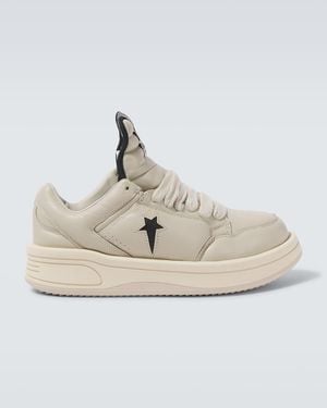 Rick Owens X Converse Turbowpn Leather Trainers - White
