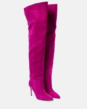 Paris Texas Suede Over-The-Knee Boots - Pink