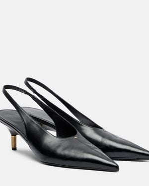 KHAITE Bella 55 Leather Slingback Court Shoes - Black