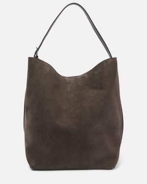 TOTEME Belted Suede Tote Bag - Brown