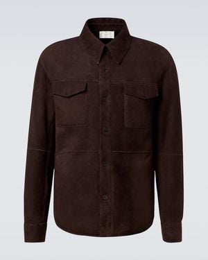 The Row Bento Shearling-Lined Suede Jacket - Brown