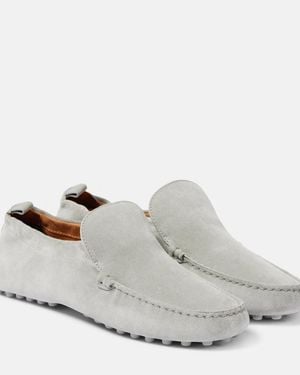 Tod's Gommino Suede Driving Shoes - White