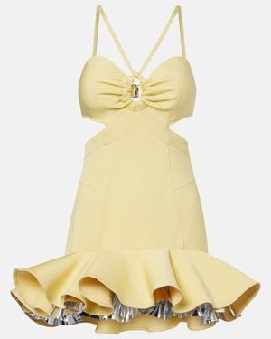 Rabanne Cutout Layered Ruffled Minidress - Yellow