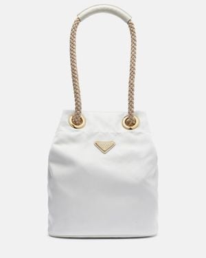 Prada Mariner Re-Nylon Small Bucket Bag - White