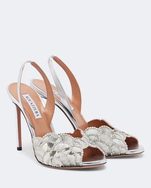 Aquazzura Slingback-Sandalen Ce Soir Aus Metallic-Leder - Mettallic