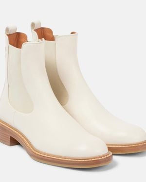 Chloé Marcie Leather Chelsea Boots - White