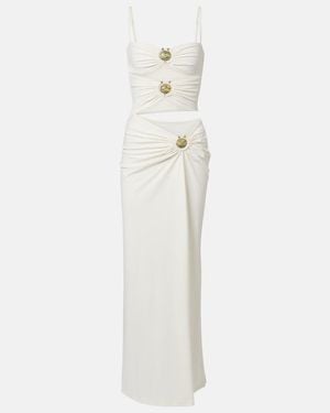 Christopher Esber Mineral Stone Cutout Jersey Maxi Dress - White