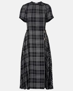 Burberry Meryl Checked Midi Dress - Black