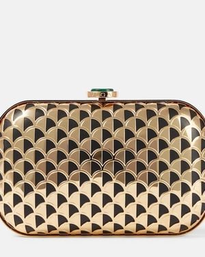 BVLGARI Clutch Calla Mit Leder Und Malachit - Mettallic