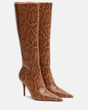 AMINA MUADDI Barbara Leather Knee-High Boots - Brown
