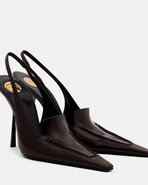Saint Laurent Voltaire Leather Slingback Court Shoes - Black