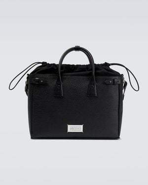 Maison Margiela 5Ac Document Holder Leather Tote Bag - Black
