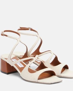 Jimmy Choo Azilia 45 Canvas Sandals - Metallic