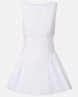 STAUD Gwen Cotton Minidress - White