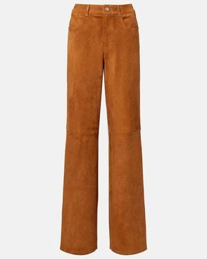 Stouls Mytheo Suede Wide-Leg Pants - Brown