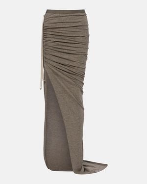 Rick Owens Cotton-Blend Jersey Maxi Skirt - Gray