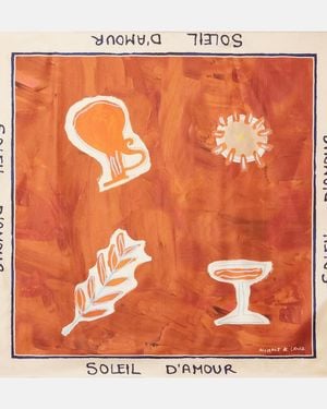ALÉMAIS Soleil D'Amour Silk Scarf - Orange