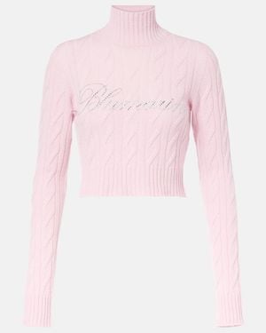 Blumarine Cropped-Pullover Aus Wolle Und Kaschmir - Pink