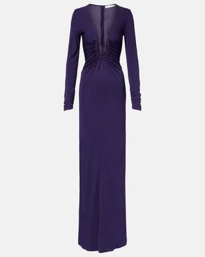 Christopher Esber Arced Palm Cutout Gathered Gown - Purple