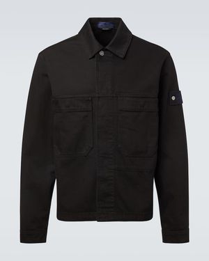 Stone Island Hemdjacke Compass Aus Denim - Schwarz
